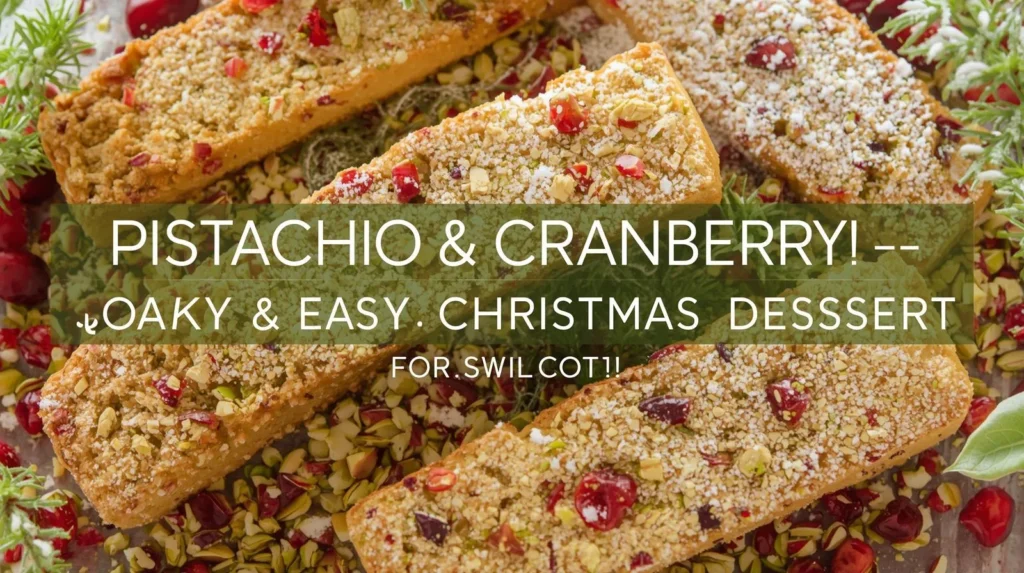 Pistachio & Cranberry Biscotti – Quick & Easy 15-Minute Christmas Dessert